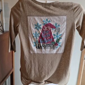 Woman's  Tan Christmas Shirt
